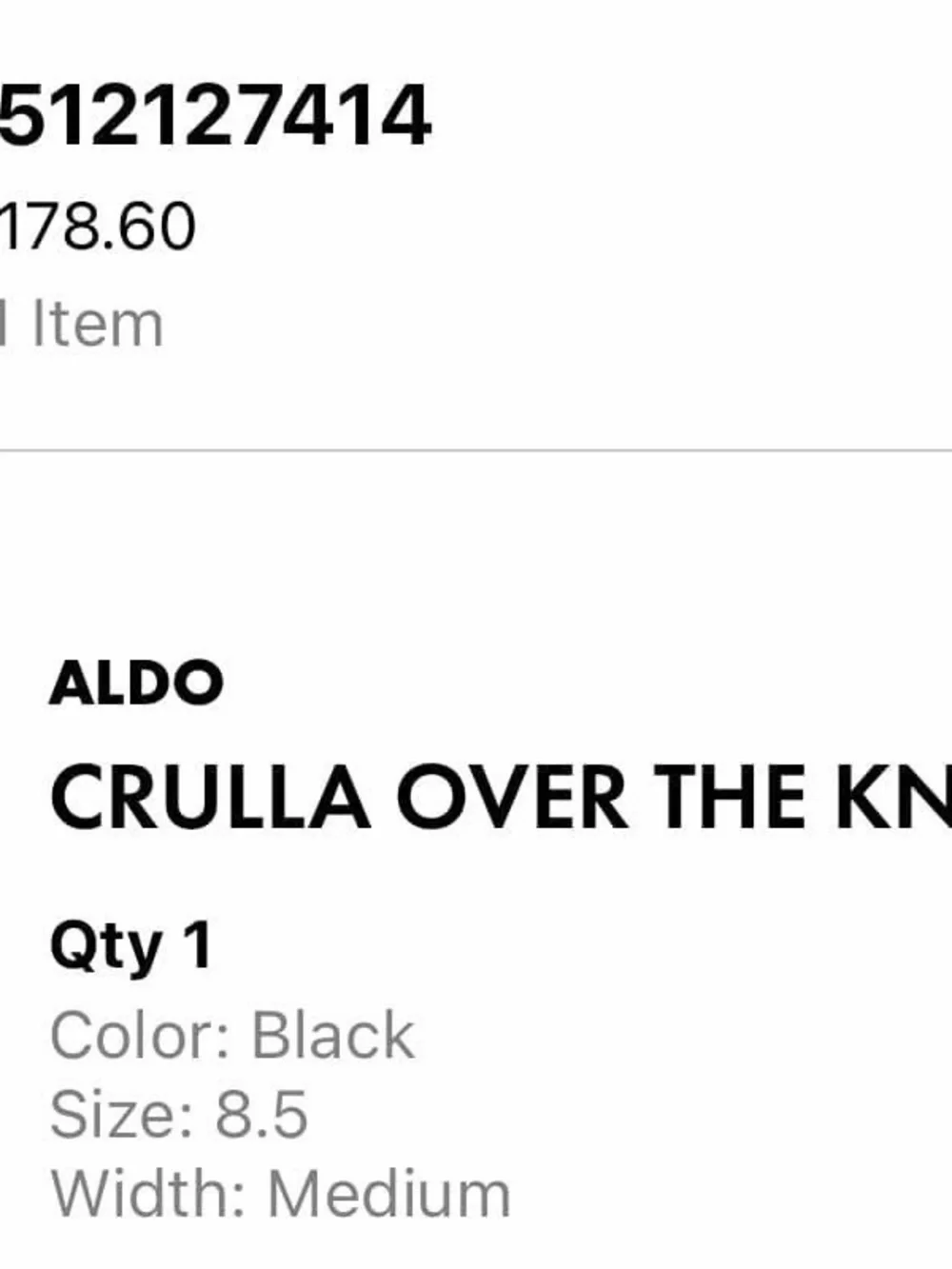 Aldo Black Stretch Over-the-Knee Stiletto with Gold Toe Accent